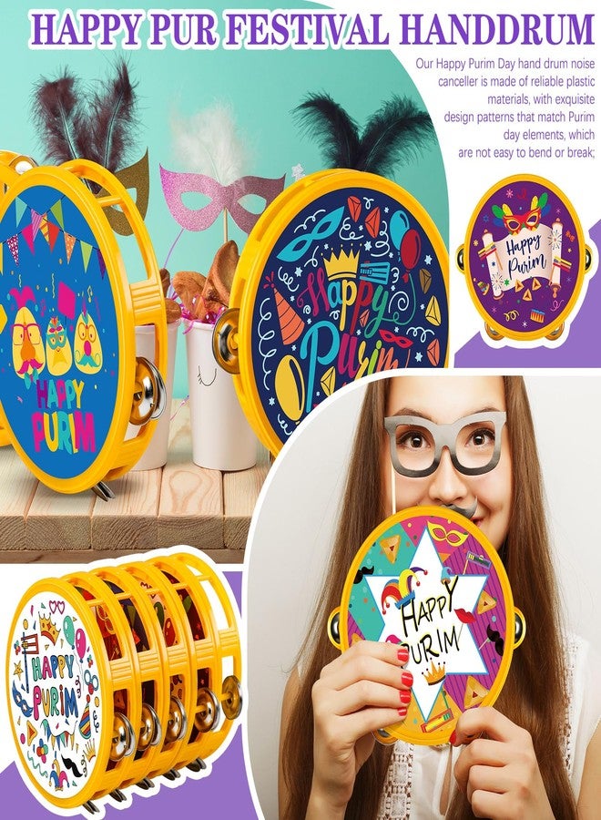 Lukmaa 20 Pcs Happy Purim Tambourine Noisemaker Purim Percussion Musical Instruments Festivities Begin with Noise Maker for Happy Day Party Birthday Supplies - Image 5